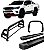 Kit Quebra Mato Estribo Plataforma Santo Antônio H2 Hilux 16/20 Preto - Imagem 1