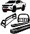 Kit Quebra Mato Estribo Plataforma Santo Antônio H2 Hilux 16/20 Preto - Imagem 1