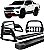 Kit Quebra Mato Estribo Plataforma Santo Antônio H3 Hilux 16/20 Preto - Imagem 1