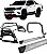 Kit Quebra Mato Estribo Plataforma Santo Antônio H3 Hilux 16/20 Cromado - Imagem 1