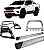 Kit Quebra Mato Estribo Plataforma Santo Antônio H3 Hilux 16/20 Cromado - Imagem 1