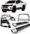Kit Quebra Mato Estribo Personalizado Santo Antônio H3 Hilux 16/20 Cromado - Imagem 1