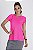T-Shirt Fitness Feminina Abertura Lateral Rosa Neon Epulari - Imagem 1