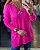 Blusa Tricot Mullet Decote V - Pink - Imagem 1
