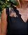 Blusa Decote V Em Crepe Pala Renda Donna Ritz - Imagem 3