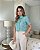 Blusa Gola Alta Com Pregas e Babados Doce Flor - Imagem 2