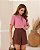 Blusa Mangas Curtas Com Transpasse E Pregas Doce Flor - Imagem 4