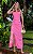 Vestido Midi Em Linho Bordado Com Fenda Frontal - Imagem 1