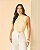 Blusa Crepe Decote Alto Com Pregas Milalai - Imagem 1