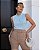 Blusa Crepe Decote Alto Com Pregas Milalai - Imagem 13