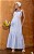 Vestido Midi Linho Decote Coração Com Listras - Imagem 1