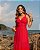 Vestido Vermelho Longo Decote V - Imagem 2