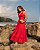 Vestido Vermelho Longo Decote V - Imagem 1