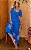 Vestido Midi Em Crepe Decote Coração Com Mangas - Imagem 4