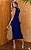 Vestido Midi Canelado Bicolor Com Fenda Lateral - Imagem 4