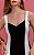 Vestido Midi Alfaiataria Bicolor Decote Coração - Imagem 3