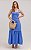 Vestido Midi Em Tricoline Decote Coração E Fenda Frontal - Imagem 1