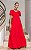 Vestido Midi Viscose Decote V Manga Curta - Imagem 1
