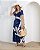 Vestido Midi Em Viscose Decote V Mangas Curtas Floral - Imagem 4