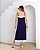 Vestido Midi Em Viscose Bicolor Decote V - Imagem 3