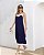 Vestido Midi Em Viscose Bicolor Decote V - Imagem 5