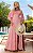 Vestido Midi Em Crepe Bordado Decote Coração - Imagem 1