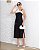 Vestido Midi Decote Reto Bicolor - Imagem 7