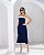 Vestido Midi Decote Reto Bicolor - Imagem 1