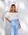 Blusa Em Crepe Com Babados Ombro A Ombro Milalai - Imagem 10