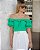 Blusa Em Crepe Com Babados Ombro A Ombro Milalai - Imagem 7