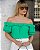 Blusa Em Crepe Com Babados Ombro A Ombro Milalai - Imagem 6