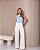Blusa Crepe Decote Alto Com Pregas e Renda Milalai - Imagem 3
