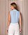 Blusa Crepe Decote Alto Com Pregas e Renda Milalai - Imagem 5