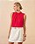 Blusa Crepe Decote Alto Com Pregas e Renda Milalai - Imagem 12