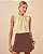 Blusa Crepe Decote Alto Com Pregas e Renda Milalai - Imagem 13