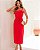 Vestido Midi Em Alfaiataria Alça Decote Reto - Imagem 1