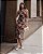 Vestido Midi Em Estampa Floral Gola Laço Doce Flor - Imagem 1