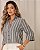 Camisa Listras Cropped Com Botões - Imagem 1