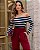Blusa Malha Canelada Ombro à Ombro Listras - Imagem 6