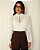 Blusa Chiffon Listras Manga Longa Gola Lastex Donna Ritz - Imagem 1