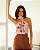 Regata Halter Floral Com Aviamento Donna Ritz - Imagem 1