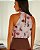 Regata Halter Floral Com Aviamento Donna Ritz - Imagem 4