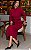 Vestido Midi Em Malha Canelada Com Gola e Decote V - Imagem 5