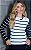 Blusa Em Tricot Decote Canoa Listras Bicolor - Imagem 3