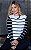 Blusa Em Tricot Decote Canoa Listras Bicolor - Imagem 1