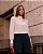 Blusa Crepe Gola Alta Com Renda No Ombro Milalai - Imagem 1