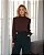 Blusa Crepe Gola Alta Com Renda No Ombro Milalai - Imagem 9