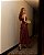 Vestido Midi Couro Sintético Fenda Frontal E Cinto Faixa - Imagem 7
