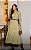 Vestido Midi Em Algodão Bordado com Lapela e Botões - Imagem 1