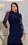 Vestido Midi Em Tule Poá Gola Alta e Manga Longa - Imagem 3